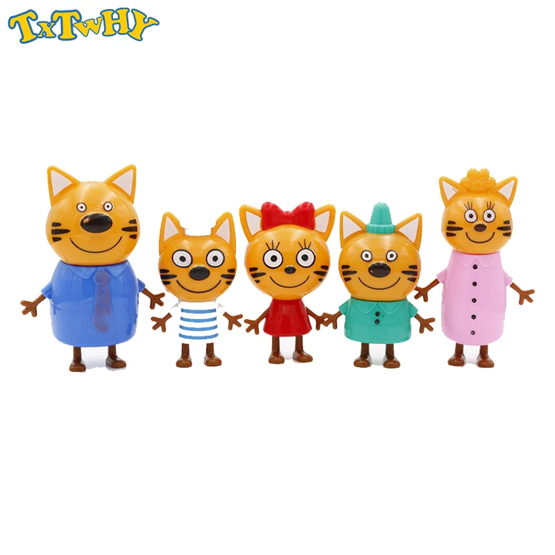 

Cartoon Russian Three Happy Cats Kittens Action Figures Doll Russian Cat Animals Figurines For Kid Children Christmas Gifts
