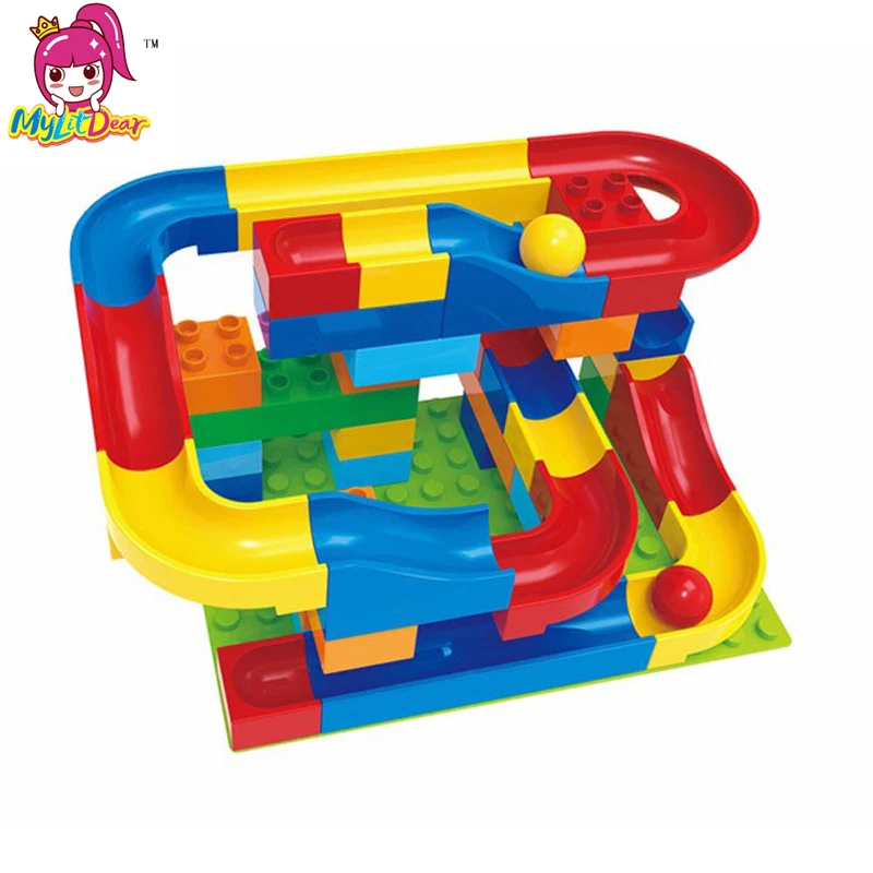 

Mylitdear New 47pcs/set Run Rolling Ball Rail Building Blocks Enlighten Bricks Trajectory Learning Educational Toys for Children
