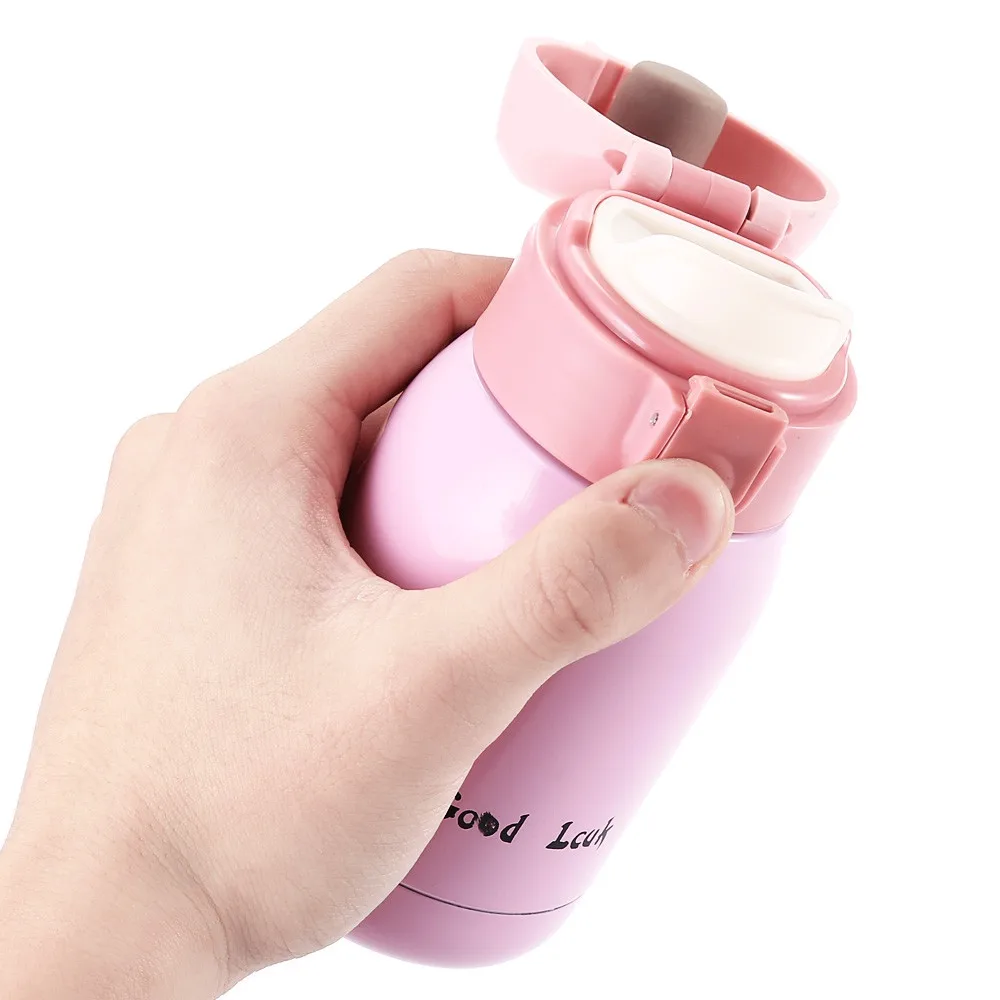 200ML High Quality Mini Candy Color Kids Vacuum Flasks With Silicone Straw Stainless Steel Children Thermos Mug Thermal Bottle6
