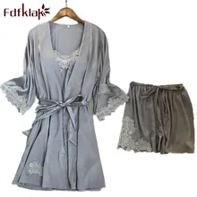 Fdfklak женские пижамы, одежда для отдыха, шелковые пижамы, мягкие женские пижамы, 3 предмета, женские пижамы, спортивный костюм, женские пижамы, комплекты Q757