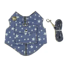 Pet Dog Harness Leash Denim Dog Vest Harness for Small Dogs Outdoor Walking Puppy Leashes Chihuahua Leads Pets Supplies