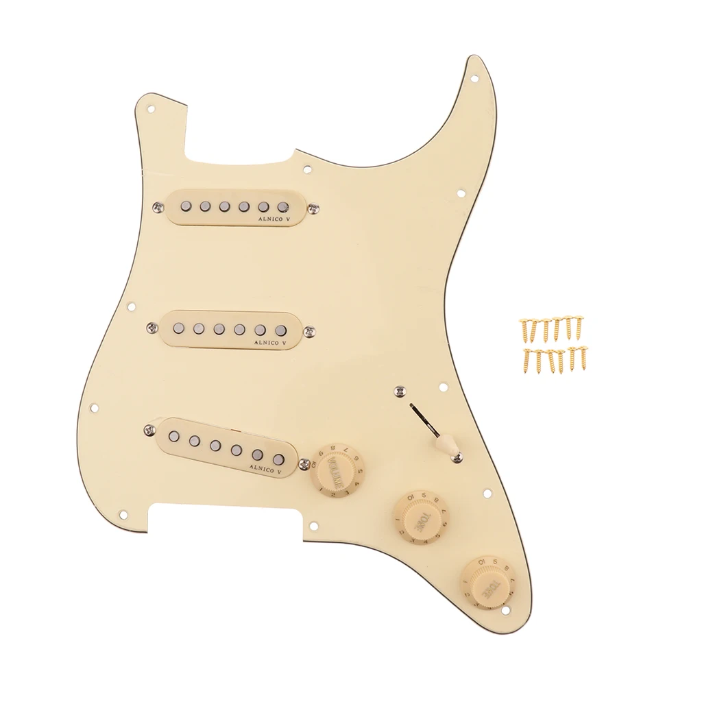 SSS Pickguard Loaded Alnico V Pickups 11 Holes for Strat ST Guitar Replacement Parts Musical Stringed Instruments Accessories