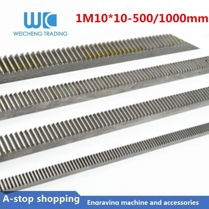 

1M spur rack pinion width10mm height 10mm length 500/1000mm 1Mod 1 Modulus High Precision Gear Rack steel