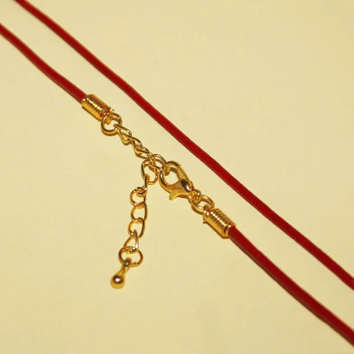 

With Gold Color End Hooks Lobster Clasp 5cm Extender Colorful Jewelry 1.5/2/3mm Genuine Leather Links Fashion Necklace Chains