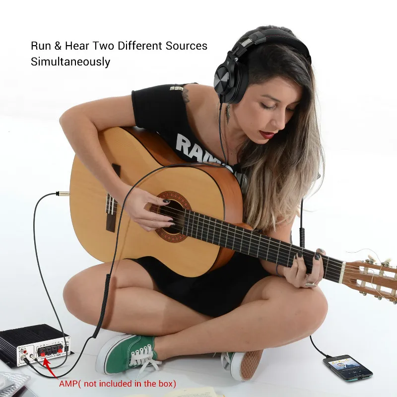Fusão sobre a Orelha Fones de Ouvido Monitor com Fio Fone de Ouvido sem Fio com Microfone Oneodio Bluetooth Estúdio Profissional Gravação dj - Image 5