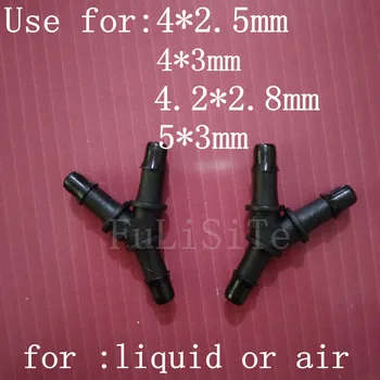 

100pieces/lot UV ink solvent inks water pipe Y3 4*3mm ink tube connector 3*4mm pipe connector corrosion resistant joint connect