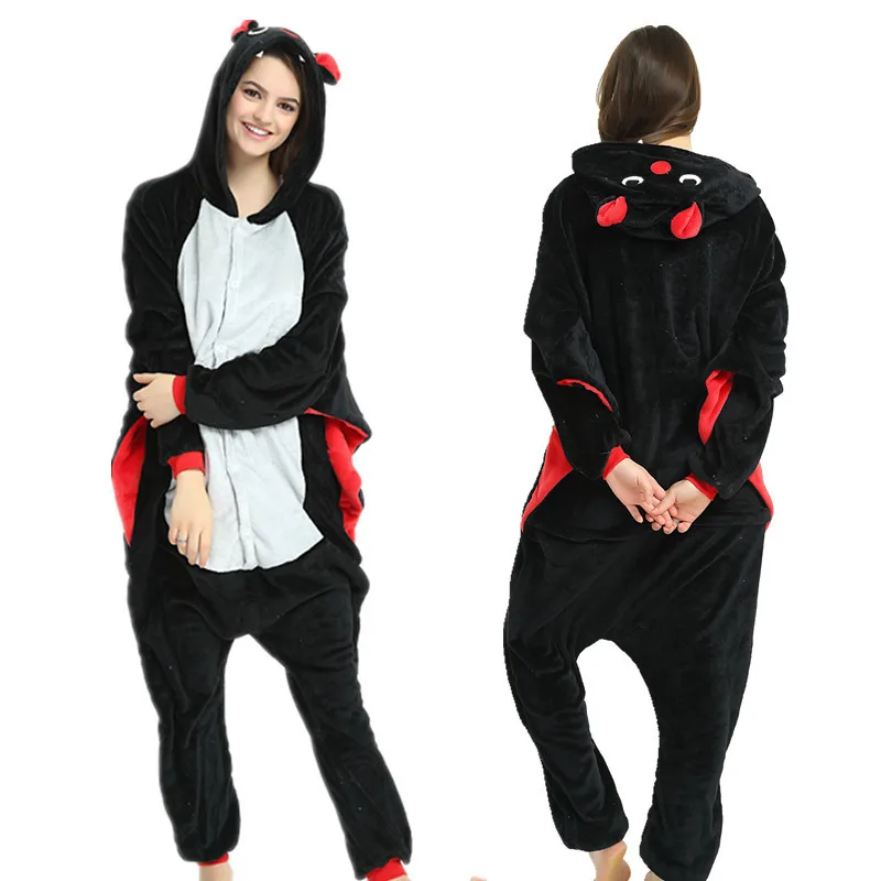 

Dropship Adult High Quality Black Bat Kigurumi Onesies Sleepwear Animal Anime Cartoon Pajamas Cosplay Costumes