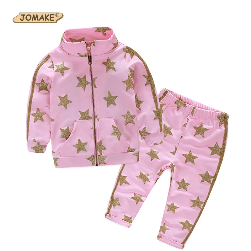 

Stars Full Printing Children Clothing Sets 2018 Spring Casual Jackets+Pants 2PCS Kids Sports Sets For Toddler Boys Girls Clothes