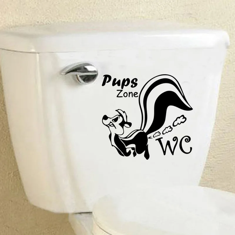 

WC Toilet Entrance Sign Door Stickers Squirrel for Public Place Home Decoration Creative Pattern Wall Decals DIY Funny Vinyl