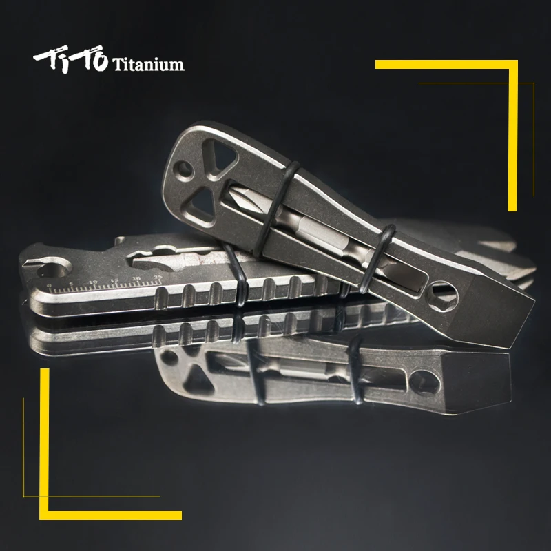 تيتو EDC titanium سبائك المخل متعددة الوظائف titanium المخل فتحت أداة خارجية مفك titanium TC21 المخل