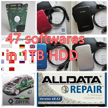 

RCOBD auto repair software all data v10.53 alldata and mitchell software 2015 full set 47in 1tb new usb hard disk remote install