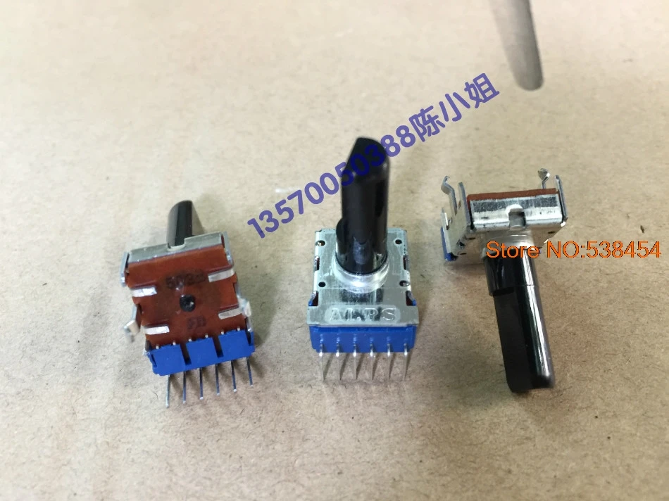 2PCS RK12 potentiometer switch B50K double 6 pin shaft length 18MM