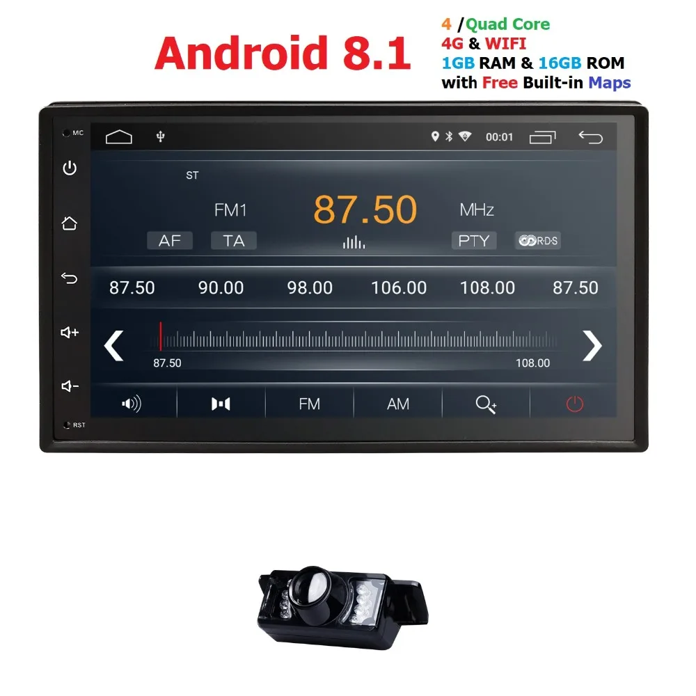 

1G RAM Android 9.0 Auto Radio Quad Core 7Inch 2DIN Universal Car NO DVD player GPS Stereo Audio Head unit Support DAB DVR OBD BT