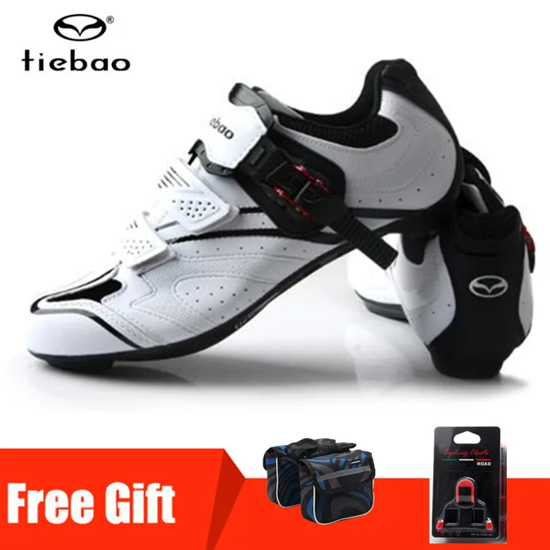 Tiebao, Мужская обувь для шоссейного велоспорта, набор с педалью, sapatilha ciclismo, для гонок, велосипеда, самоблокирующиеся, велосипедные кроссовки, спортивные, профессиональные - Цвет: add gift