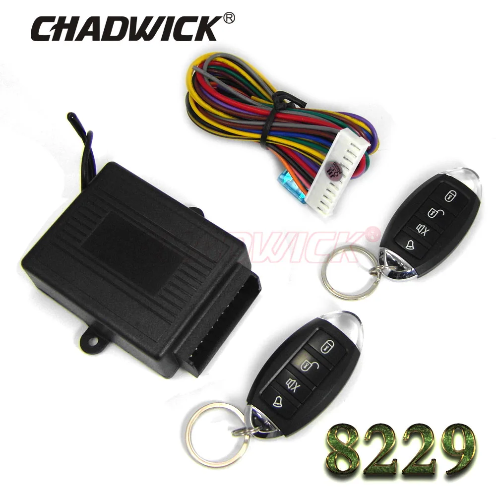 12V Universal Car keyless entry system with 2 remote crystal shine led