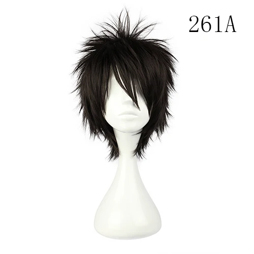MCOSER 30 см короткие прямые синтетические высокотемпературные волокна черного цвета 17 видов стилей термостойкие косплей парики - Цвет: #144