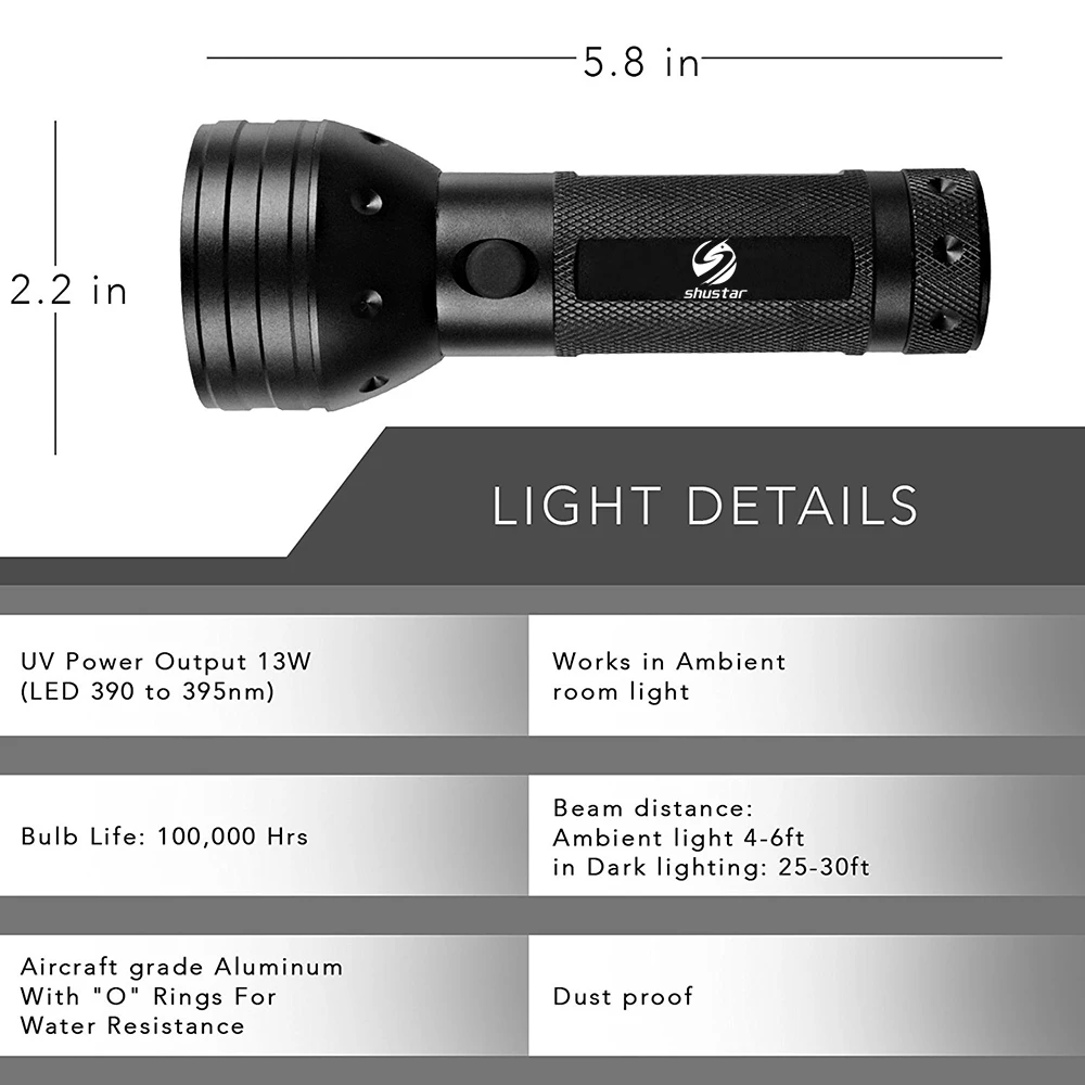 УФ светодиодный фонарик 51leds 395nm ультрафиолетовый лампы Blacklight детектор для собак