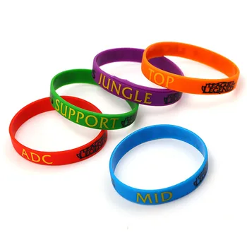 

12pcs Game LOL Bracelet JUNGLE SUPPORT TOP MID ADC Logo Silicone CSGO Bracelets DOta 2 Ti8 Bangle For Men Woman Jewelry Souvenir