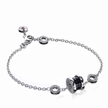 Ajax Настоящее серебро 100& 925 пробы счастливый круговая цепь браслет для женщин модные ювелирные изделия подарок