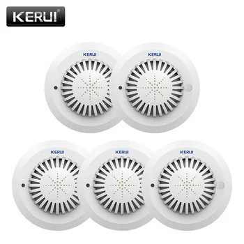 

KERUI 5pcs SD03 Voice Prompts High Sensitivity Fire Smoke Alarm Fire Security Smoke Detector Applied To House Hotel Shop
