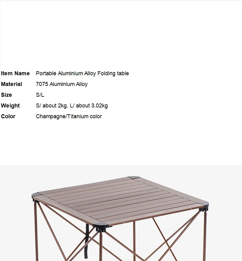 Портативный уличный походный раскладной стол из алюминиевого сплава NatureHike для чая