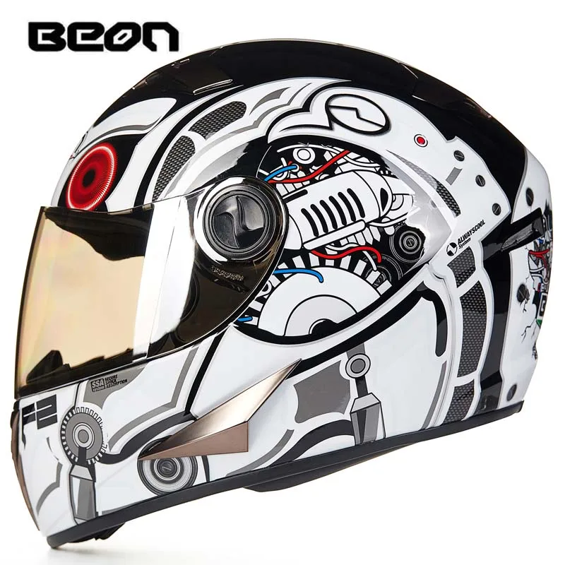 BEON moto rcycle Полный лицевой шлем moto rbike racing ECE Сертификация шлемы для мужчин и женщин casco moto шлем B500 шлем - Цвет: 17