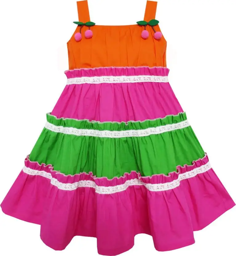 Girls Dress Striped Green Pink Lace Peach Fruit Kids Clothes Cotton 2017 Summer Princess Wedding Party Dresses Size 2-6 Pageant kids girls dresses for party and wedding 2016 summer lace flowers princess dress for girls clothes vestido pink yellow green
