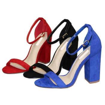 

Hot Women T-strapy Red color Sexy Women thick high heel sandals Big size Classic 10CM peep toe women party shoes Free shipping