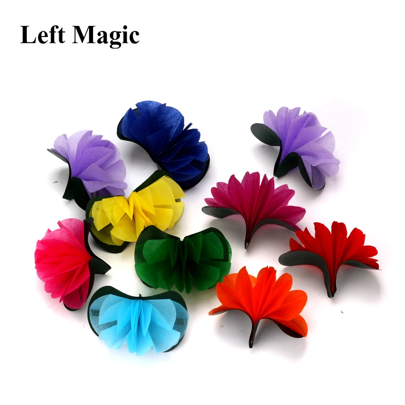 

10pcs/Set Flower From Empty Hand Magic Trick ( Paper & Cloth ) Close Up Street Stage Magic Props Professional Magician Illusion