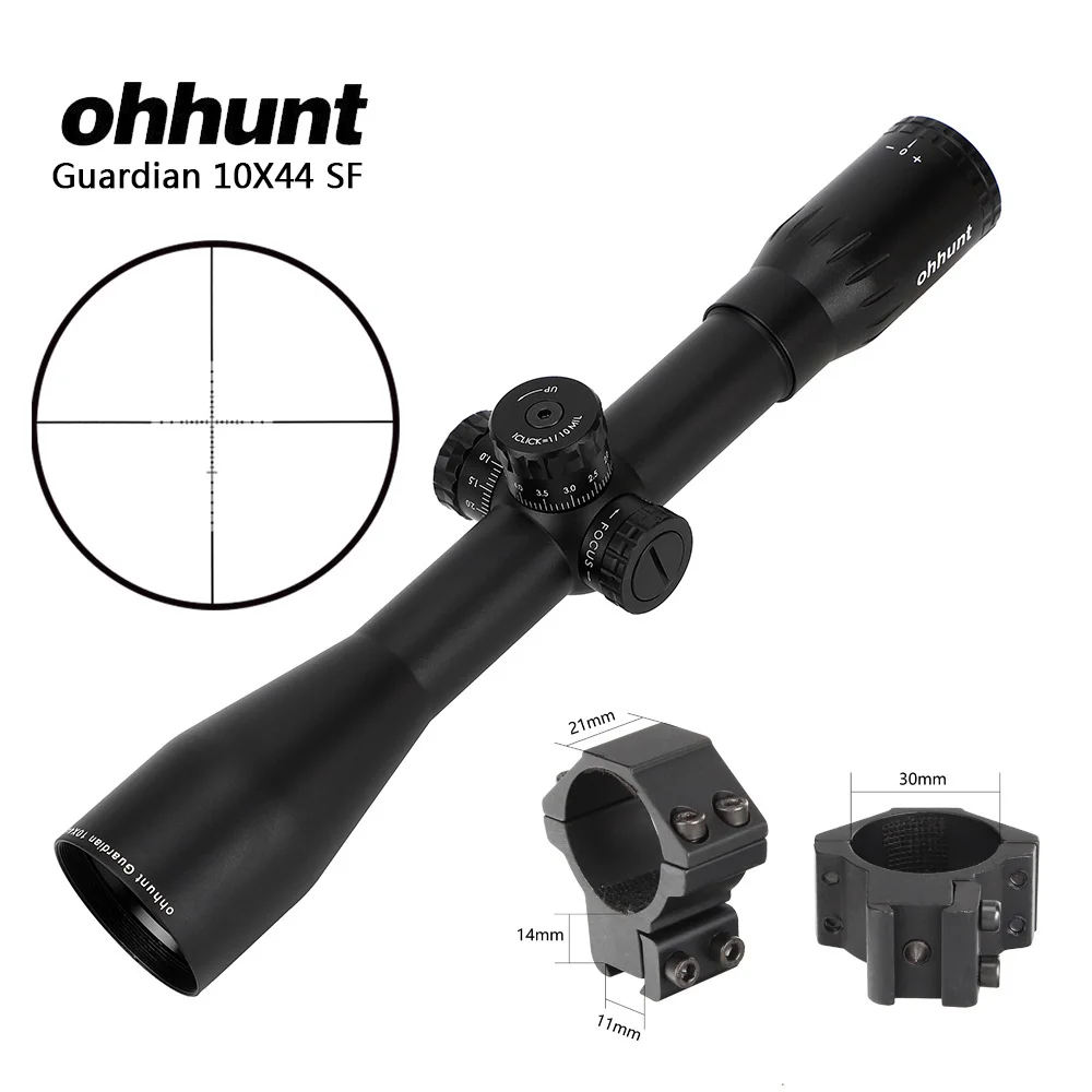 Ohhunt Guardian 10X44 SF охотничий оптический прицел проволока сетка боковая параллакса стрельба прицел для тактической винтовки - Цвет: 30mm-Dovetail-SDZ