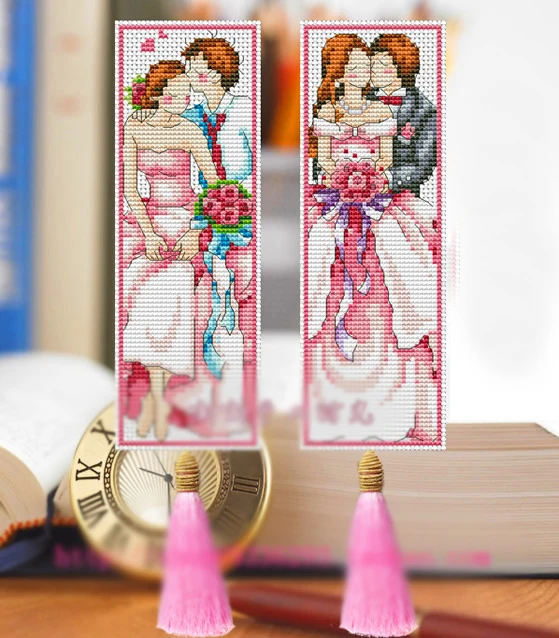 

Wedding DIY Craft Stich Cross Stitch Bookmark Nests Plastic Fabric Needlework Embroidery Crafts Counted Cross-Stitching Kit Gift