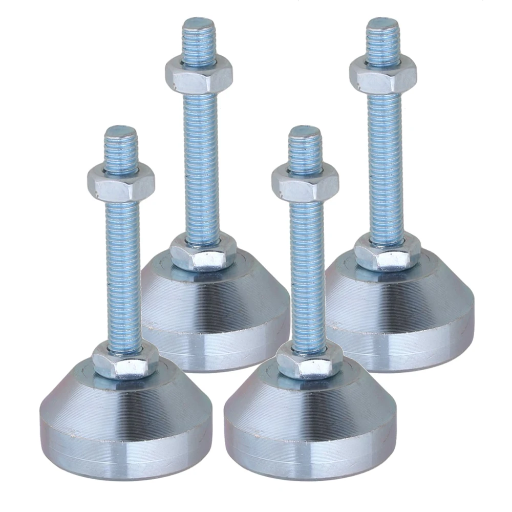 4 Pieces Carbon Steel 40mm Dia M8x50mm Thread Fixed Adjustable Feet for