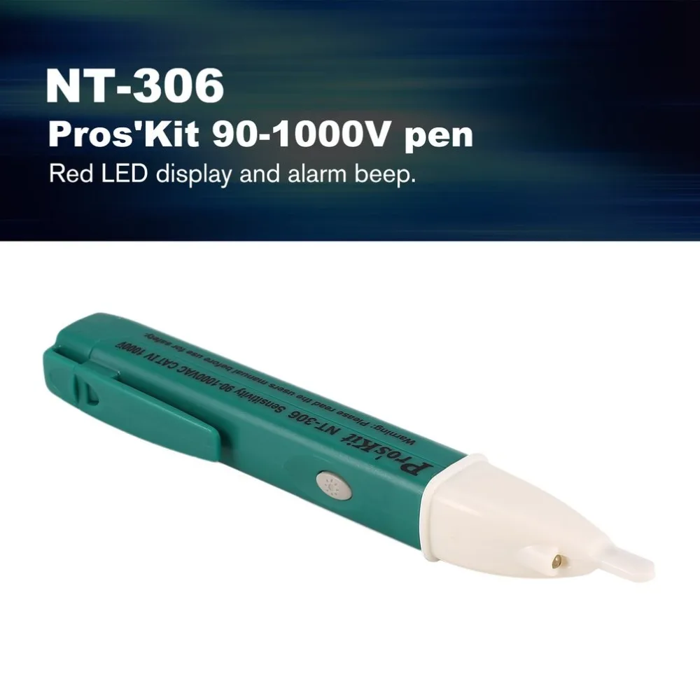 Pros'Kit NT-306 90-1000 В высокого качества бесконтактного AC Напряжение детекторы Тесты er Сенсор автоматического отключения питания Электрический