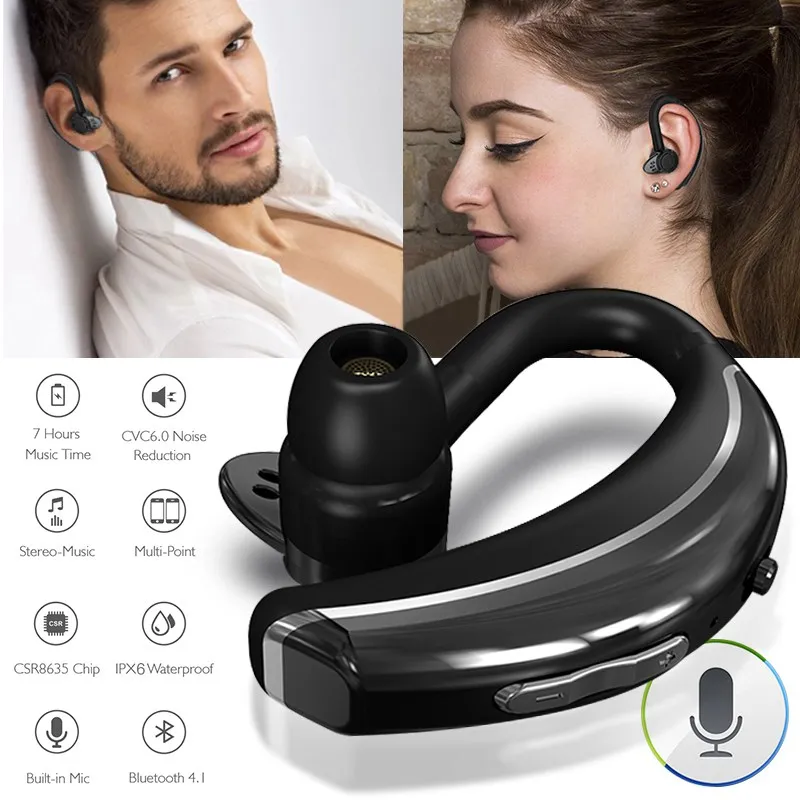 Business Wireless Bluetooth Headphone with Mic Voice Control Noise