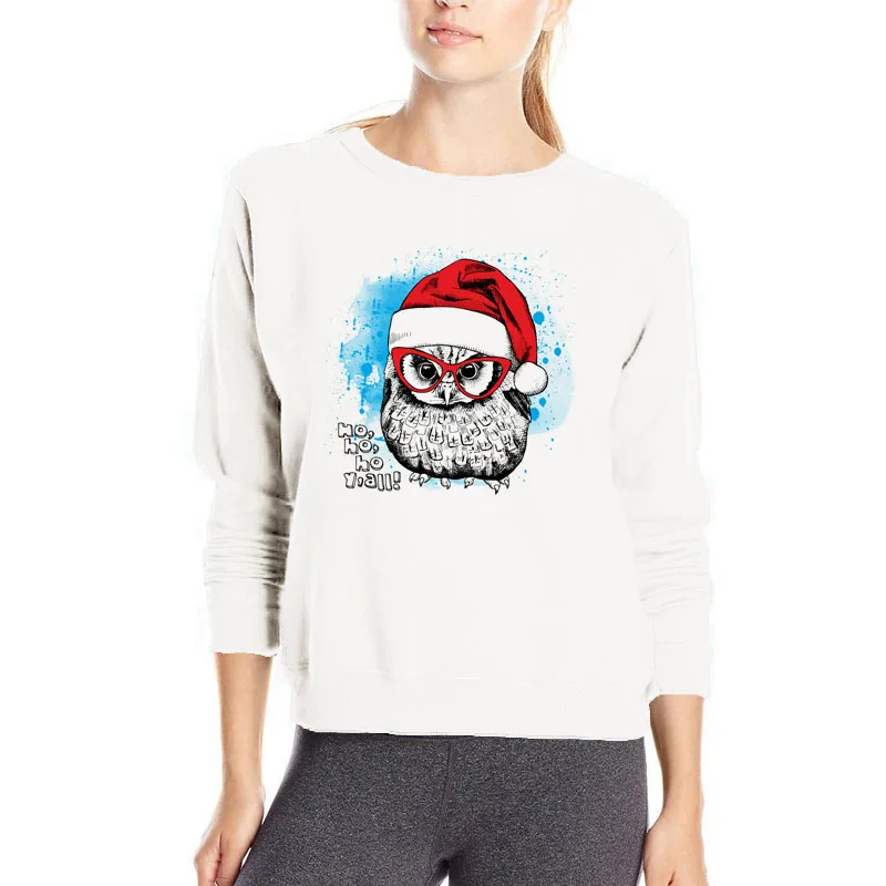 

New style Christams owl sweatshirt super funny kawaii clothes winter cotton hoodies women hot sale Xmas owl harajuku hoodie