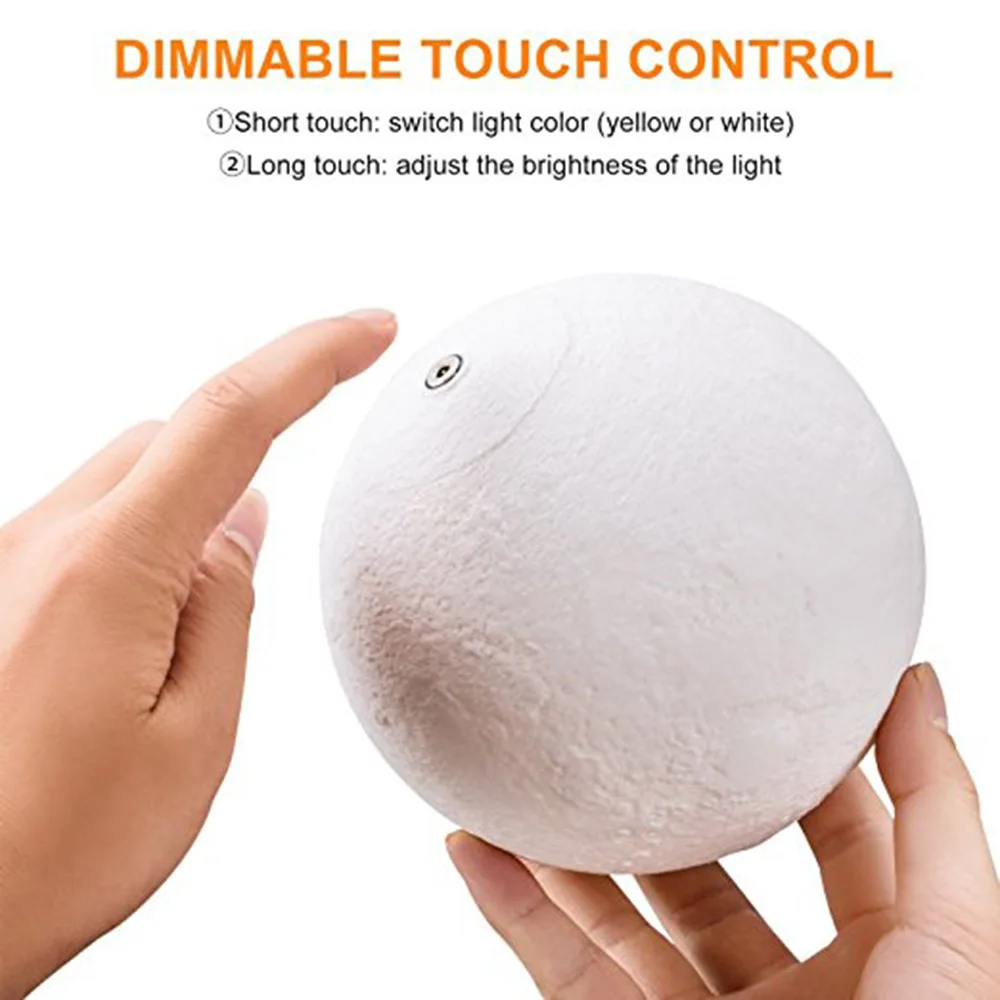 الإبداعي قابلة 3d طباعة القمر مزدوج اللون تغيير مسة التبديل نوم خزانة مع ليلة ضوء مكتب الحلي المنزل