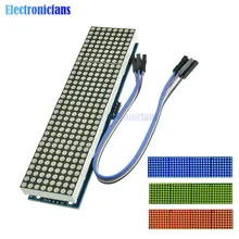 Microcontrolador LED MAX7219, pantalla 4 en 1 con módulo de matriz de puntos de 5P, voltaje de funcionamiento de 5V para Arduino 8x8, matriz de puntos común