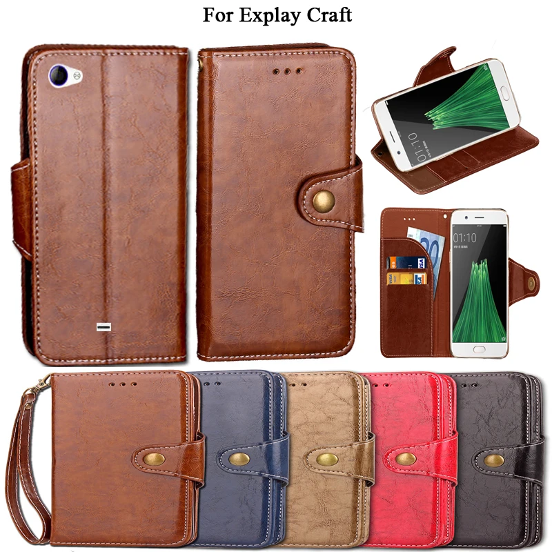 Винтаж флип чехол для exlay Craft Роскошные Подставки PU кожа Слот карты бумажник Fundas