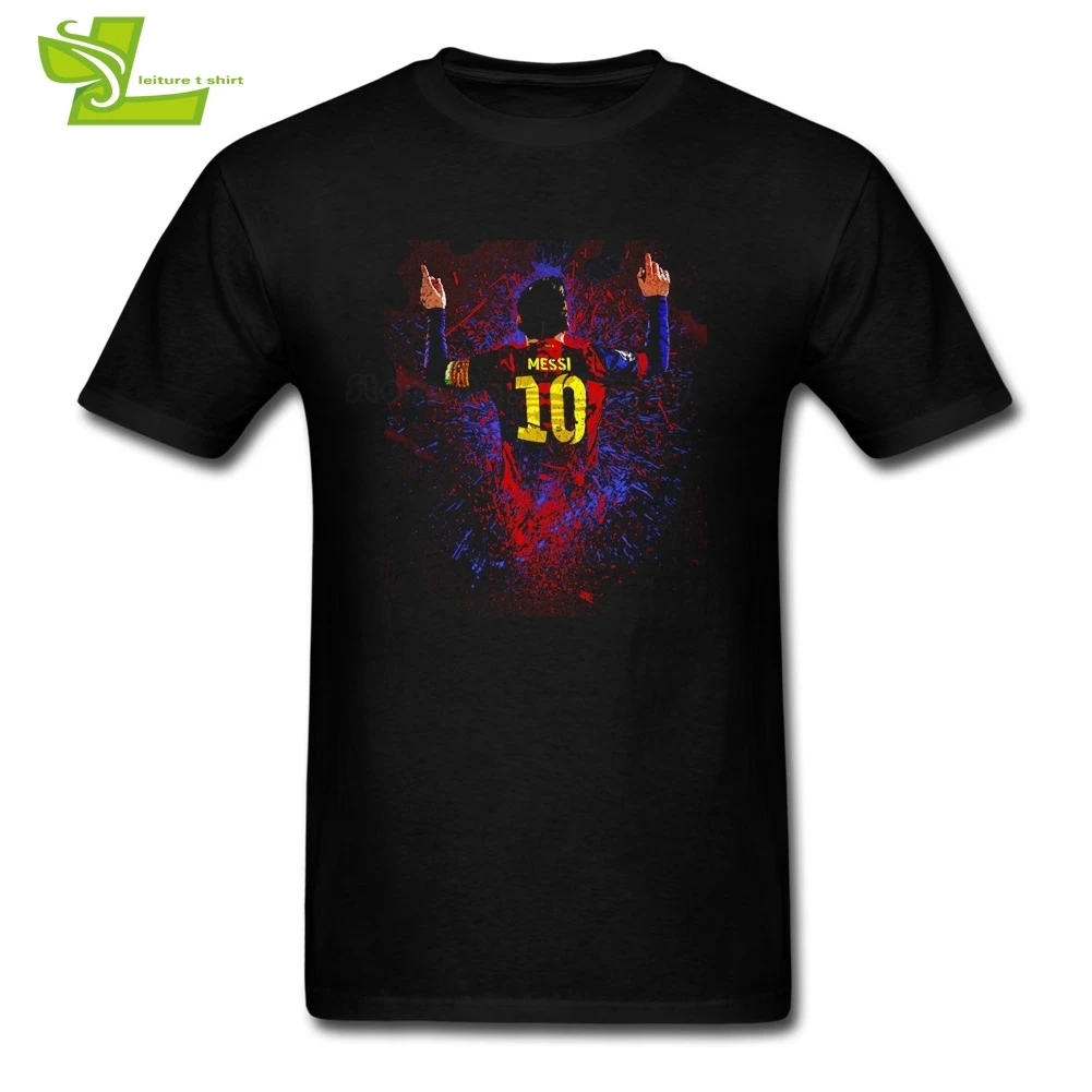 A Messi Splatter Футболка мужская летняя дешевая футболка с круглым вырезом Новое