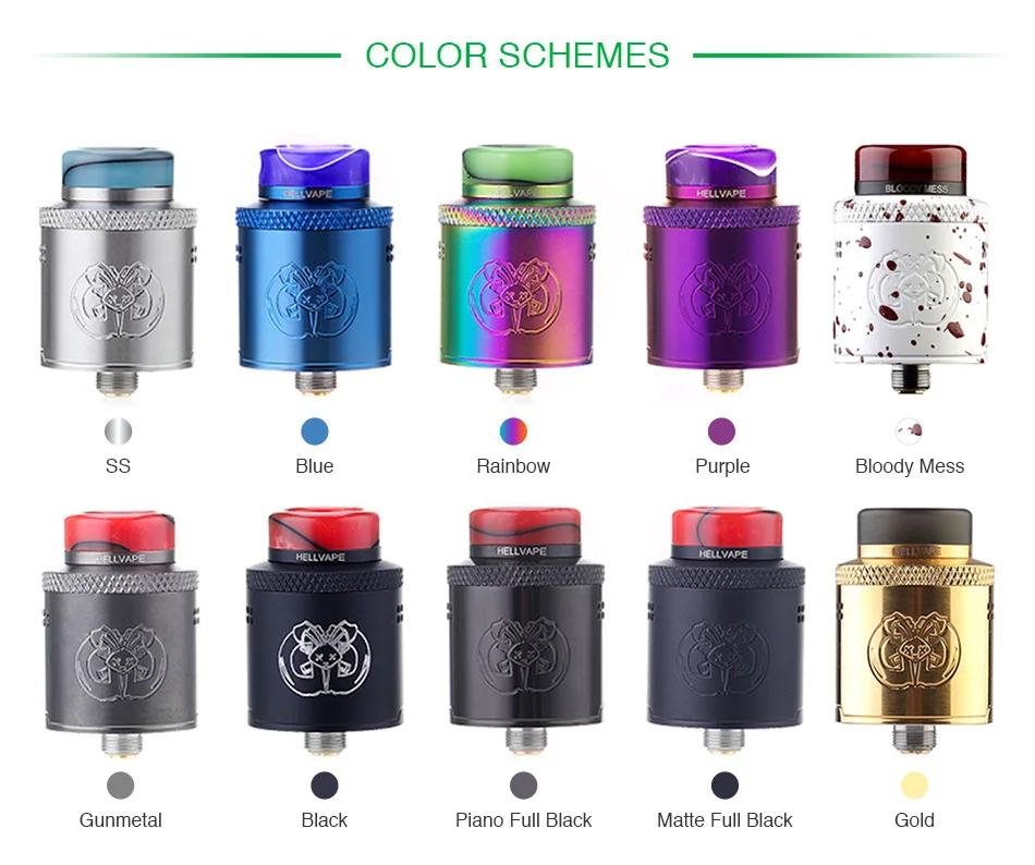 Hellvape Drop Dead BF RDA 14 отверстий воздушного потока с смолы Driptip один/двойной катушки строит для Squonkor Mod Vs Dead Rabbit