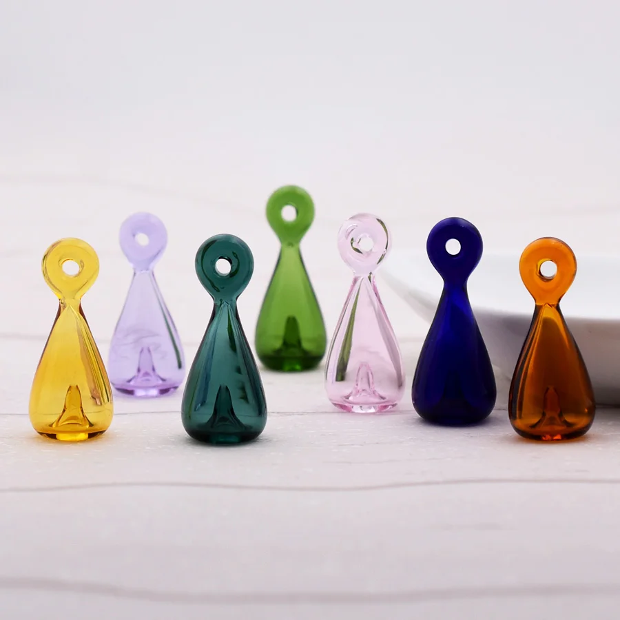 

1X Diffuser Perfume Refillable 39*17mm Coloured handmade Essential Oil Aromatherapy Bottle Pendant drop jewelry glass pendant
