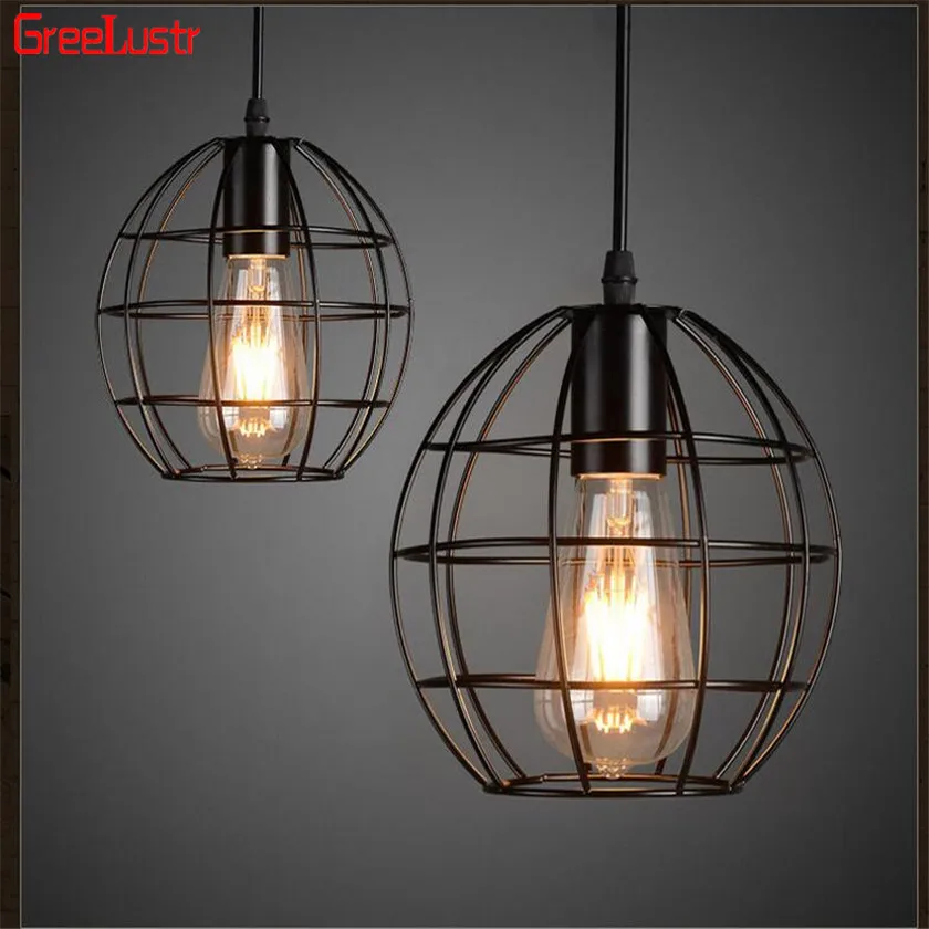 E27 ретро подвесные лампы винтажный подвесной светильник светодиодный абажур