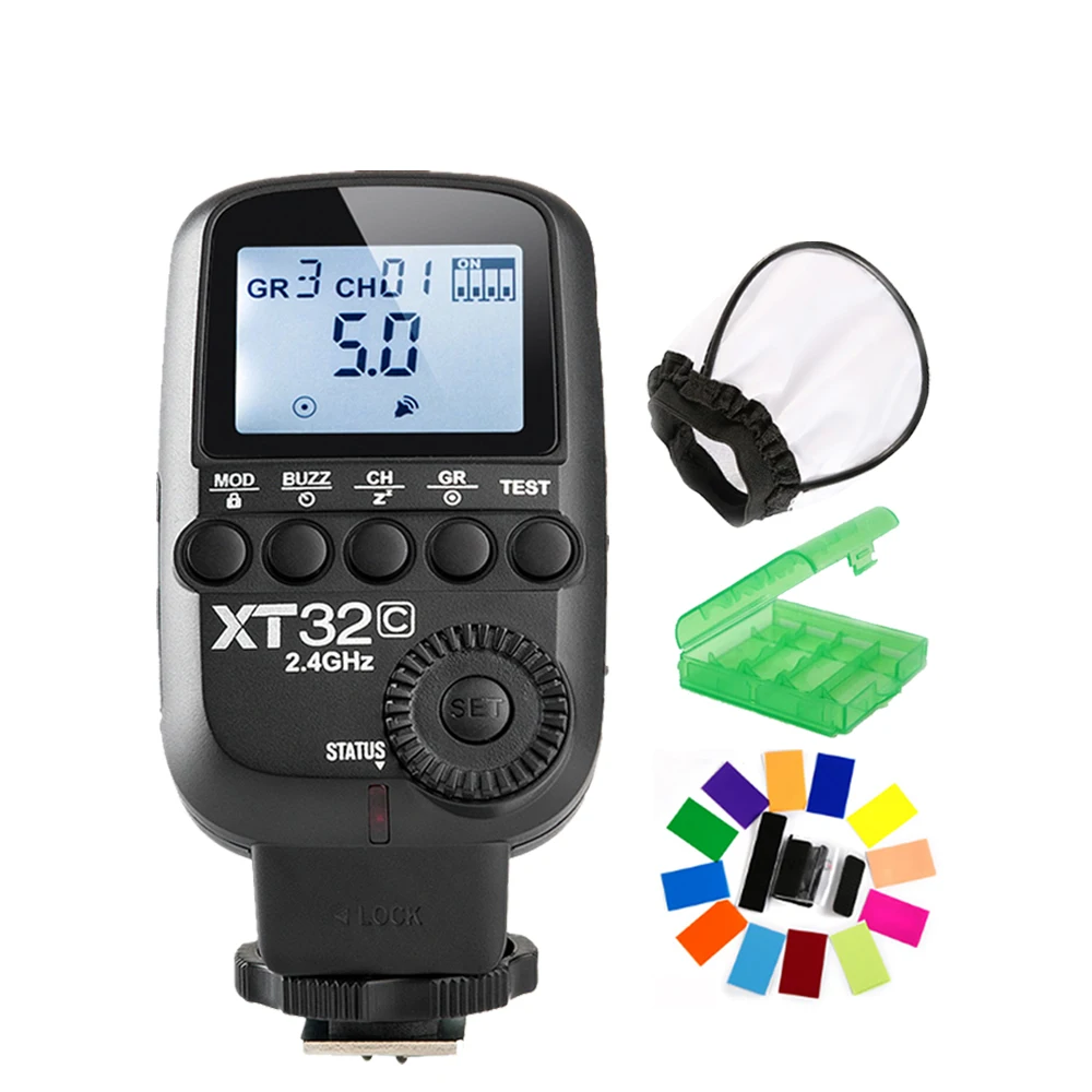 

Godox XT32C Wireless Power-Control Flash Trigger Transmitter Built-in 2.4G Wireless X System 1/8000s HSS for Canon Cameras