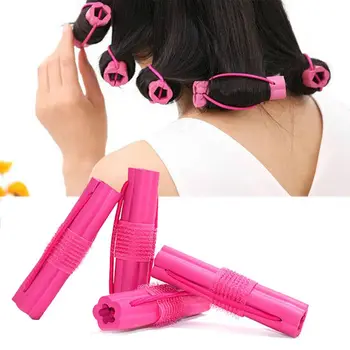 

6pcs/set Pink Magic Foam Rollers Sponge Useful Soft Hair Styling Curler Twist DIY Tool Women Hair Accessory Curl Tools