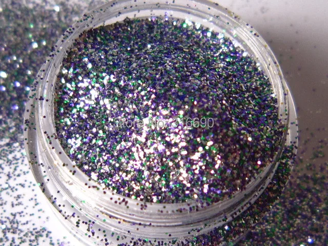 

Solvent Resistant Glitter Fine Purple Green and Silver Glitter for Franken Nail Polish Supply Resing Jewelry Lotion G342