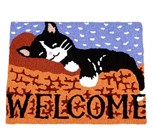 Yoyomall Welcome Cat Design Carpet Cute Doormat Colorful Hand