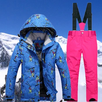 

Boys/Girls Ski Suit 2020 Hot Sale Brand Waterproof Pants+Jacket Set Winter Sports Thickened Clothes Children's Ski Suits
