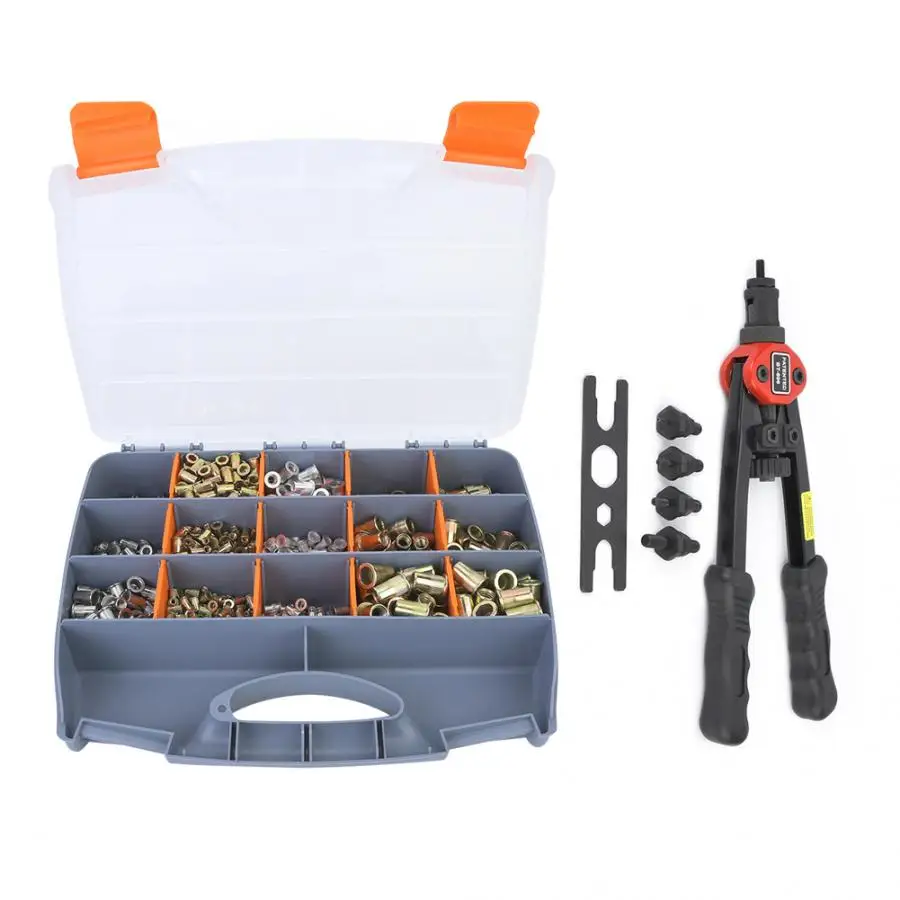 

900Pcs M3- M10 Rivet Nuts + 1pcs Hand Level Riveting Pliers Repair Tool Nutsert Lock Nut Kit