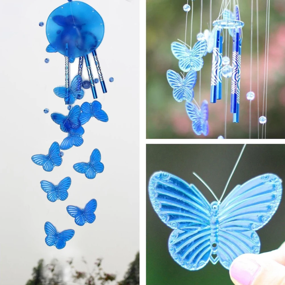 Butterfly Wind Chime Bell Lucky Garden Hanging Decoration Ornament Gift Home Decoration Fashion 2