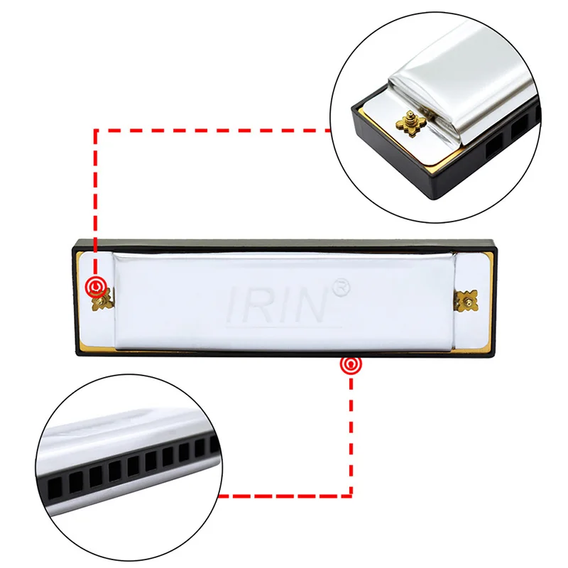 Harmonicas 10 отверстий 20 Тон Ключ C серебряный золотой цвет Блюз, джаз фолк-рок музыкальный инструмент диатоническая арфа с коробкой